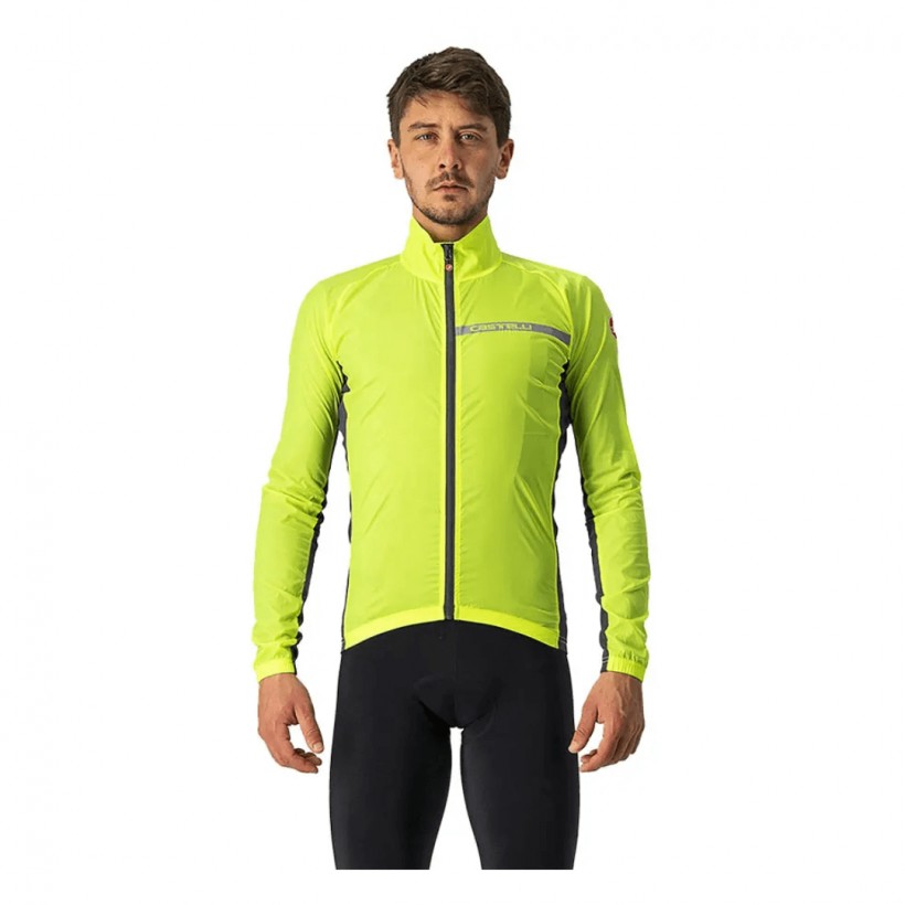 Castelli Squadra Stretch Windbreaker Jacket Yellow Flour