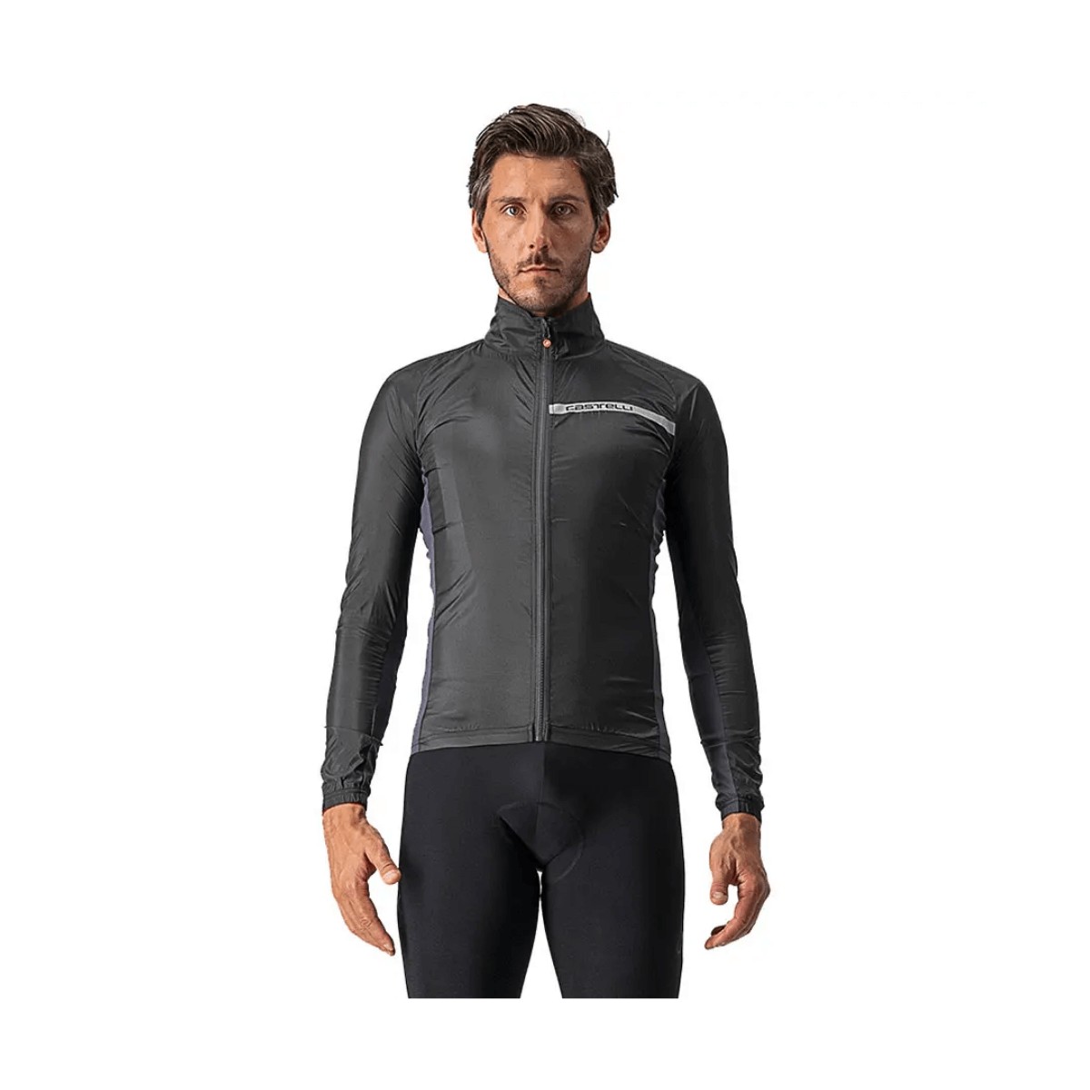 Chaqueta Cortavientos Castelli Squadra Stretch Negro Claro, Talla M