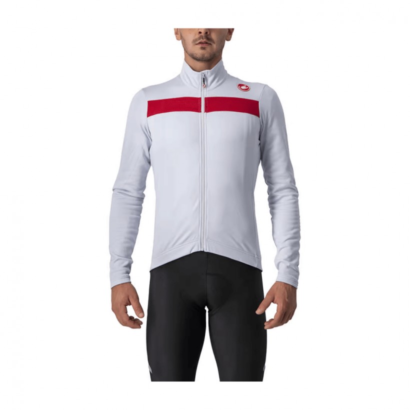 Castelli Puro 3 FZ Long Sleeve Jersey Silver Gray