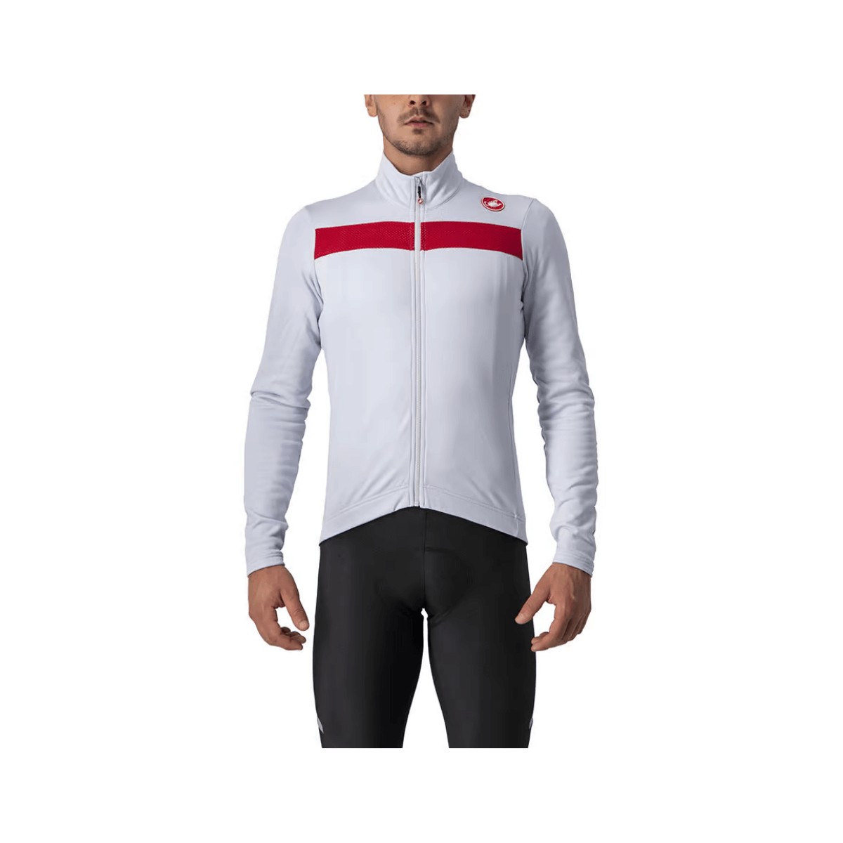 Castelli Puro 3 FZ Long Sleeve Jersey Silver Grey, Size M