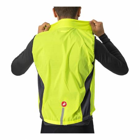 Castelli Squadra Stretch Windbreaker Vest Yellow Gray