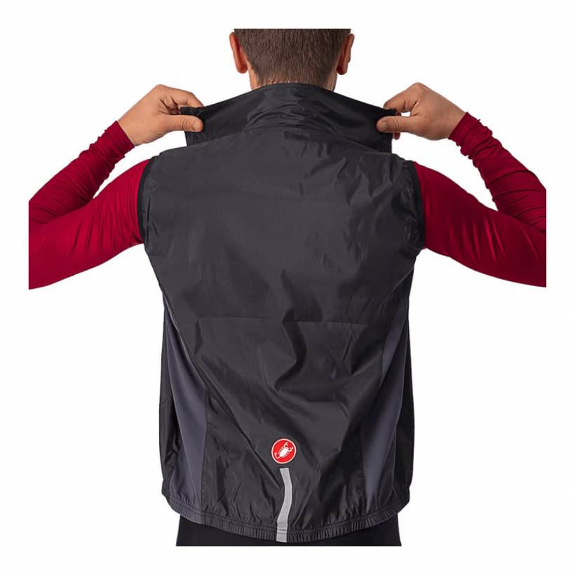Castelli Squadra Stretch Windbreaker Vest Black Bordeaux