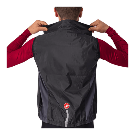 Castelli Squadra Stretch Windbreaker Colete Preto Bordeaux