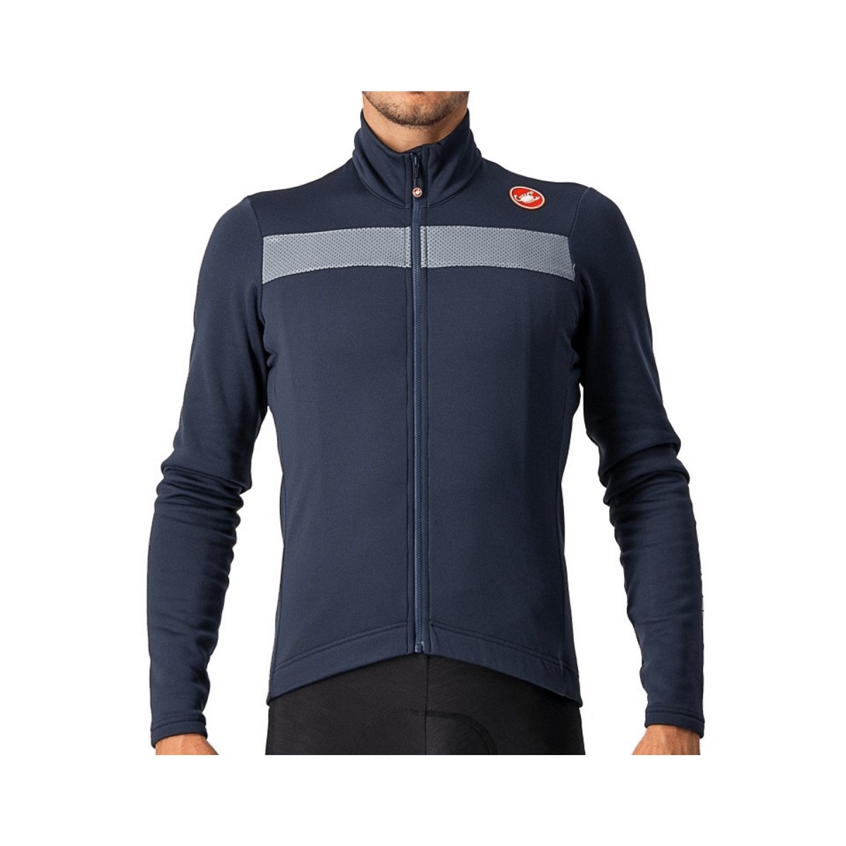 Castelli Puro 3 FZ Long Sleeve Jersey Blue, Size M