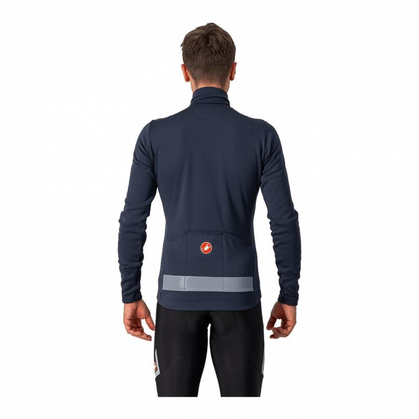 Castelli Puro 3 FZ Long Sleeve Blue Jersey