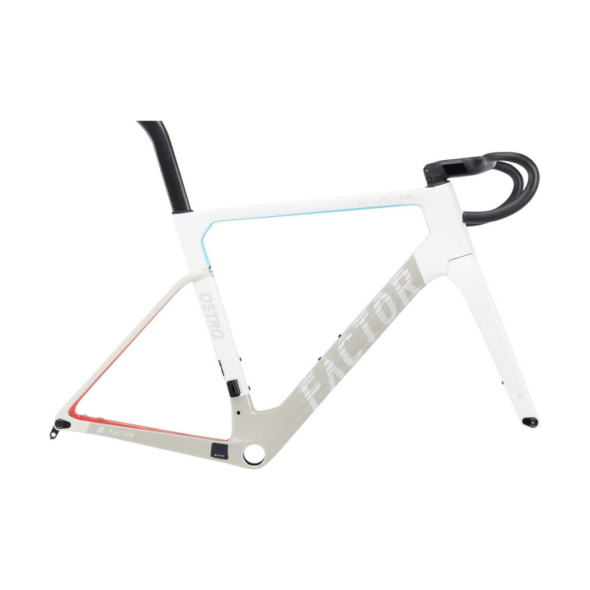 Factor Ostro VAM Disc Carbono Juego de Cuadro y Horquilla Blanco Soho Mix, Talla 49