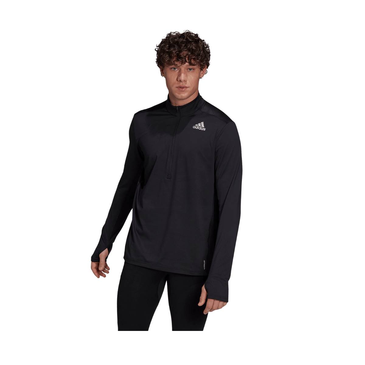 impactante Panda en lugar Sweat-Shirt Adidas Own the Run Running 1/2 ZIP Noir