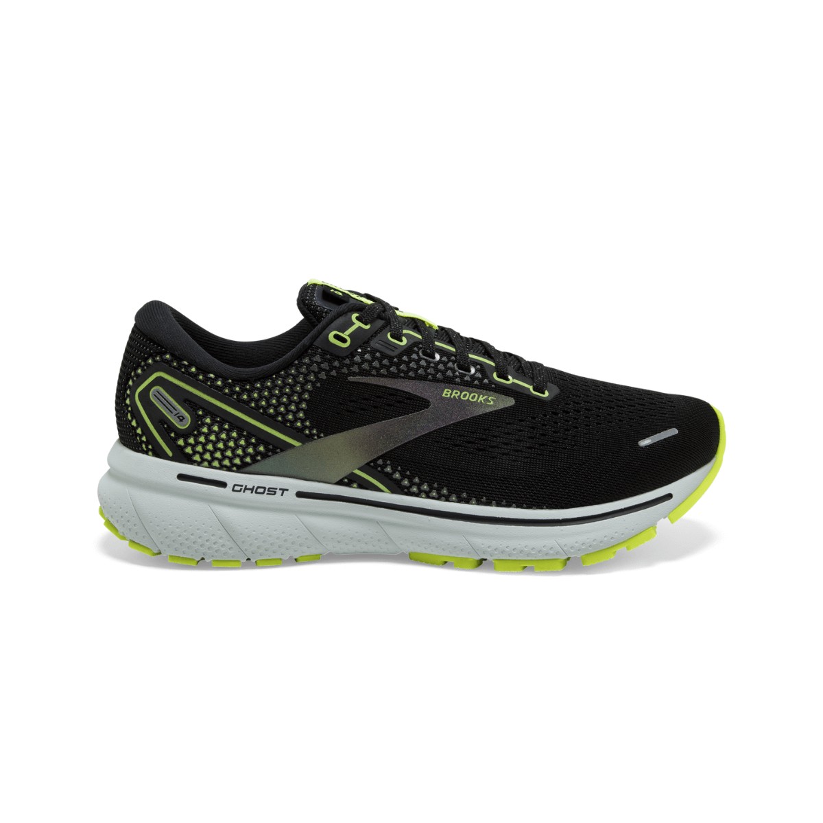 Brooks Ghost 14 Shoes Black Yellow AW21, Size 42 - EUR
