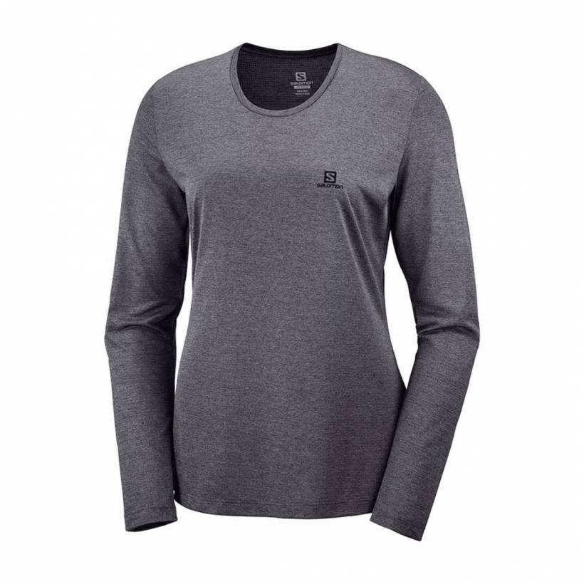 T-shirt Salomon Agile manica lunga Donna grigio scuro