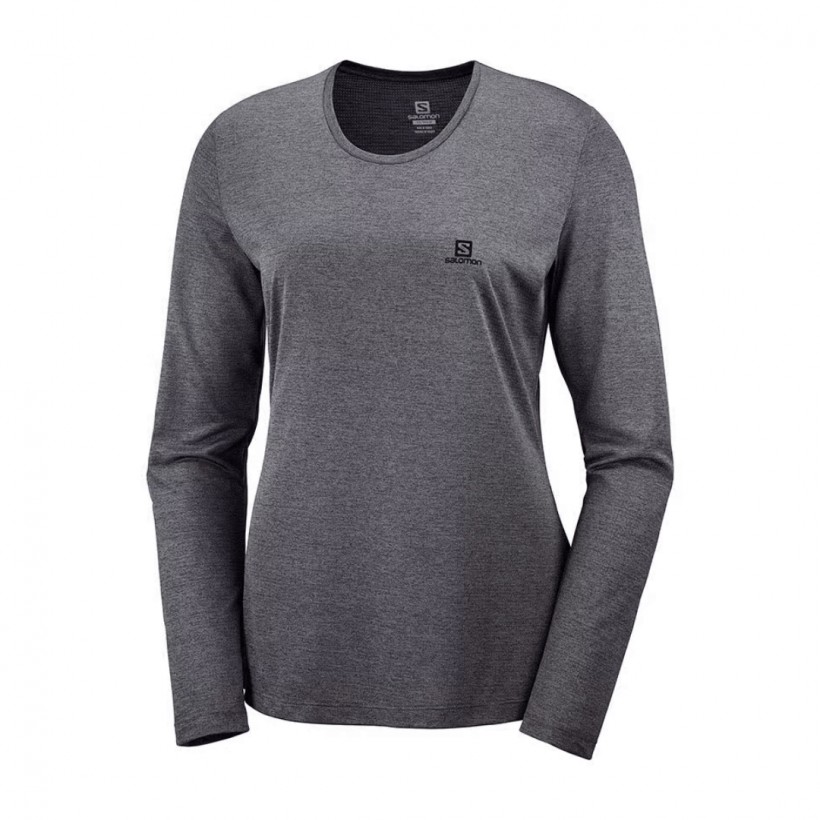 Salomon Agile Long Sleeve Dark Gray Woman T-Shirt