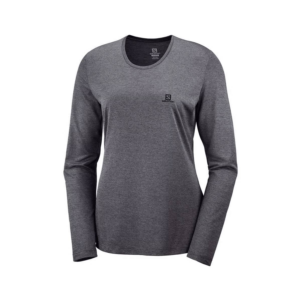 Camiseta Salomon Agile Manga Larga gris Oscuro Mujer, Talla XS