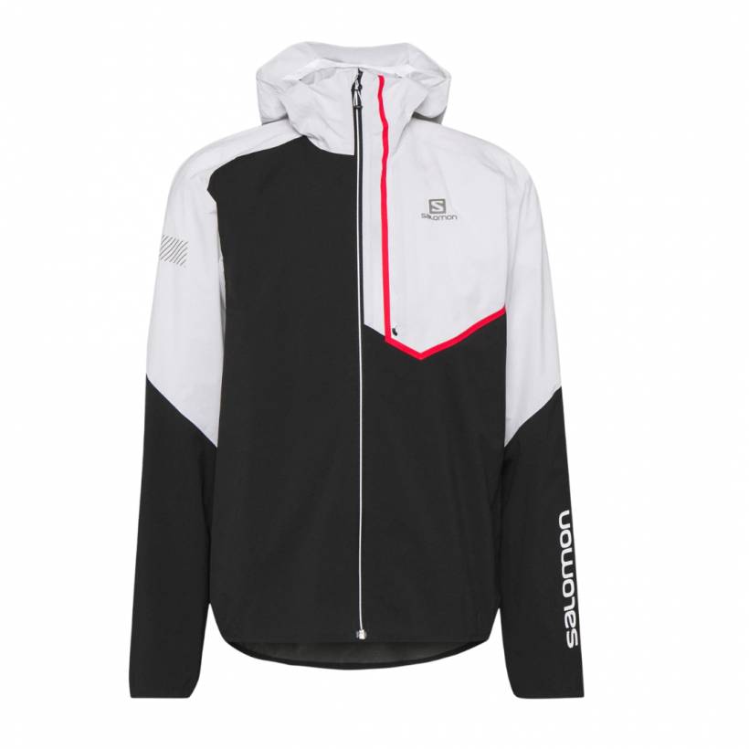 Chaqueta Salomon Bonatti Trail Impermeable Negro Blanco