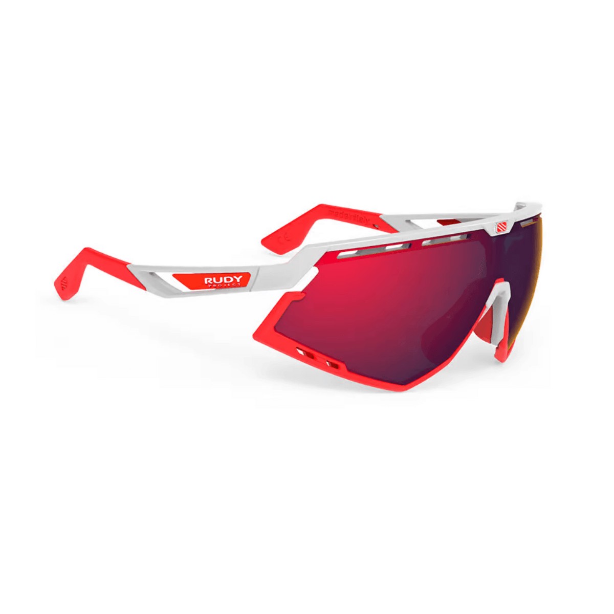 Image of Rudy Project Defender Brille Weiß Glanz Rot Fluo