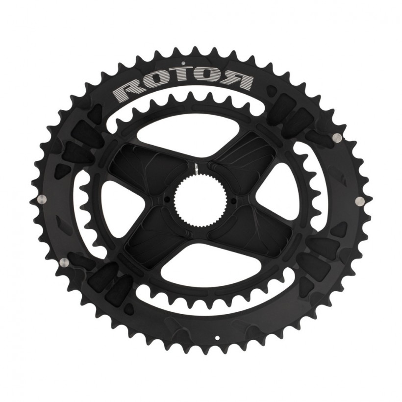 Rotor Aldhu 3D Zębatki + QRings Spidering Aero Czarny 52/36