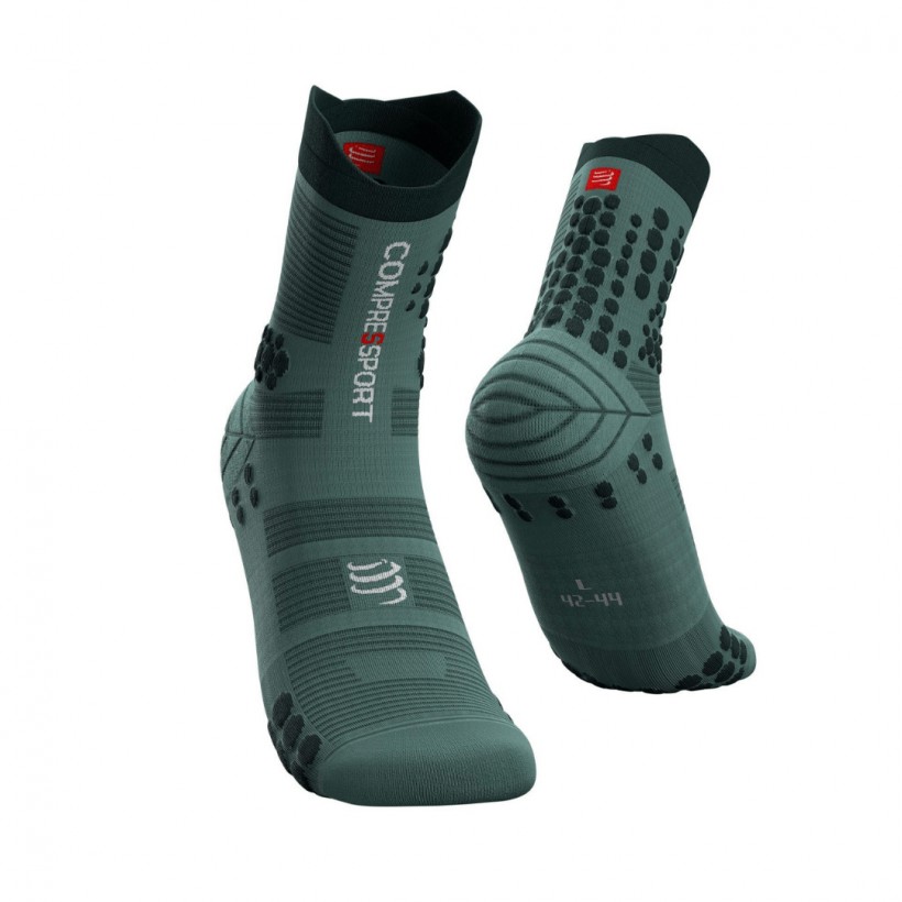Compressport Pro Racing v3.0 Trail Pine Silver Socks
