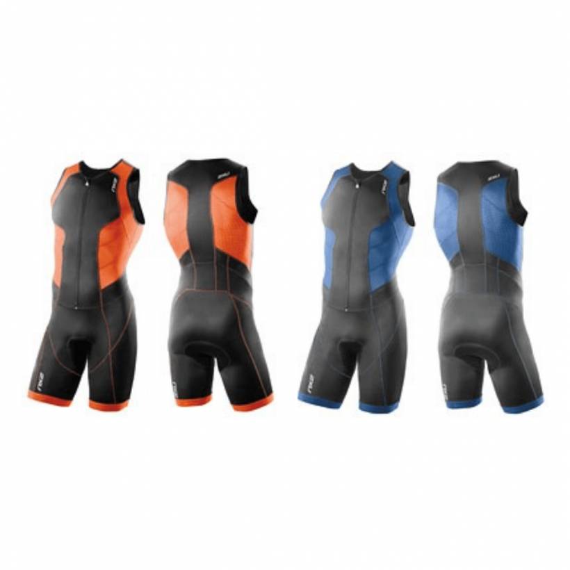 2XU Full Zip Trisuit Schwarz/Orange mit Frontreißverschluss