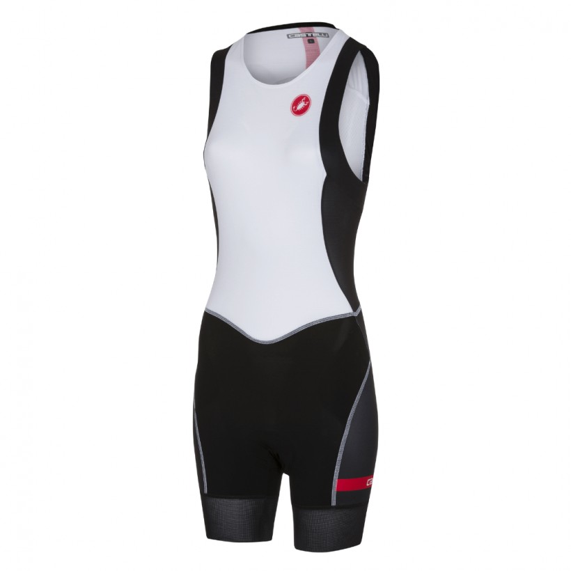 Castelli Short Distance W Rennanzug Tri Anzug Weiß Schwarz