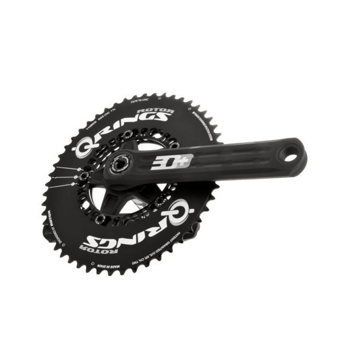 Rotor 3D + cranks with INpower power meter + Q-Rings Aero 50/34 chainrings, Connecting Rod Length 172,5 mm
