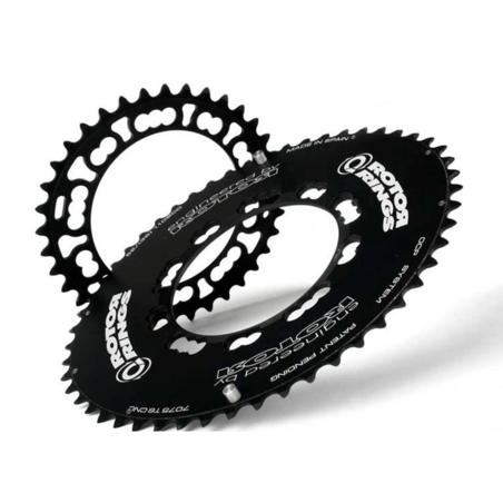Rotor 3D + pedivelas com medidor de potência INpower + coroas Q-Rings Aero 50/34