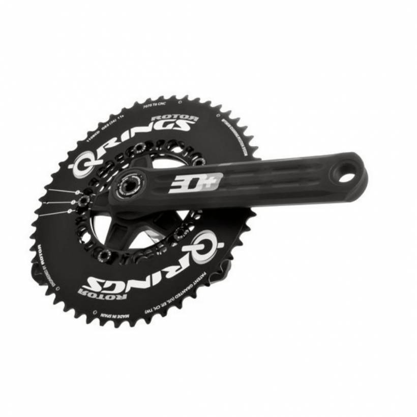 Rotor 3D + manivelles avec capteur de puissance INpower + plateaux Q-Rings Aero 52/36