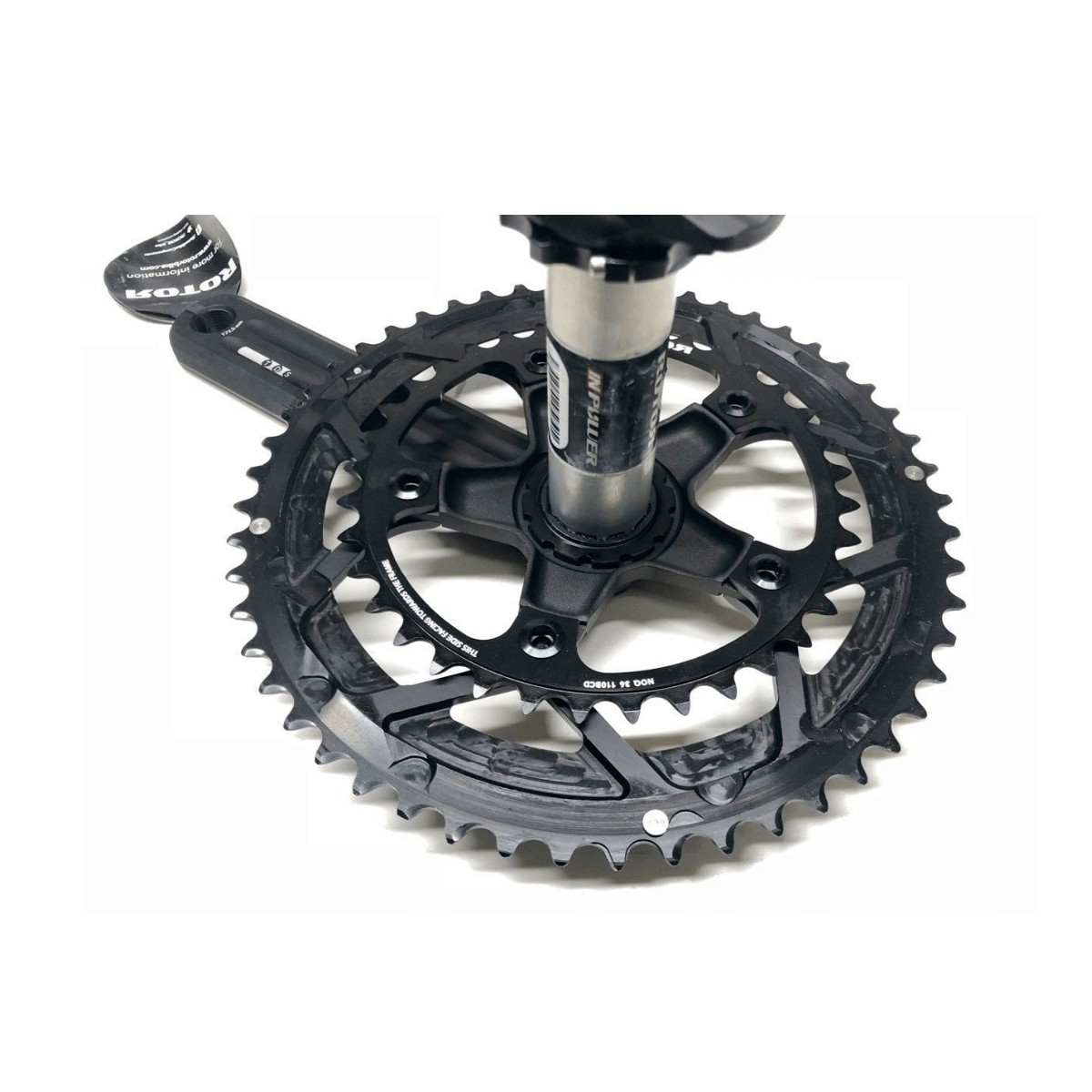 Rotor 3D + cranks with INpower power meter + NoQ 50/34 round chainrings, Connecting Rod Length 172,5 mm