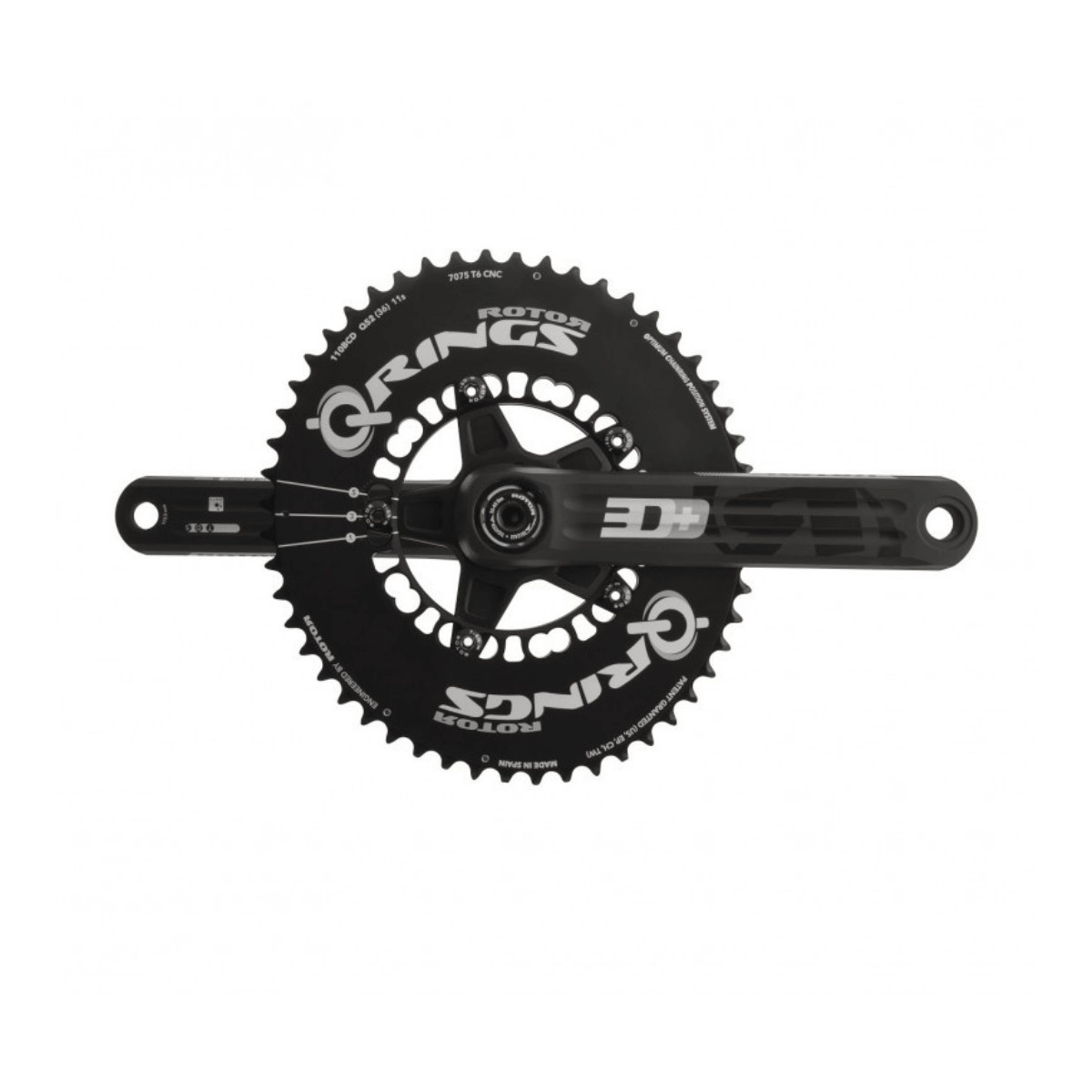 Rotor 3D + cranks with INpower power meter + NoQ 52/36 round chainrings, Connecting Rod Length 172,5 mm