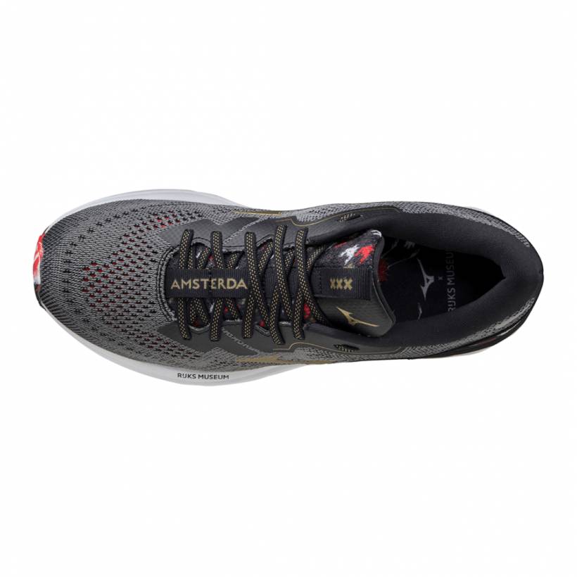 Sapatos Mizuno Wave Skyrise Amsterdam Preto Cinza AW21