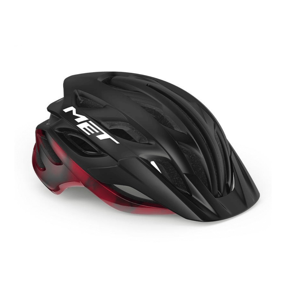 Met Veleno MTB Helmet Black Red Mate Glossy, Size M (56-58 cm)