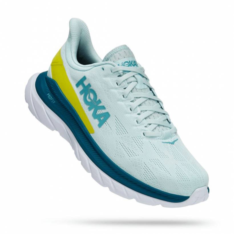 Sapatos Hoka One One Mach 4 Azul Claro
