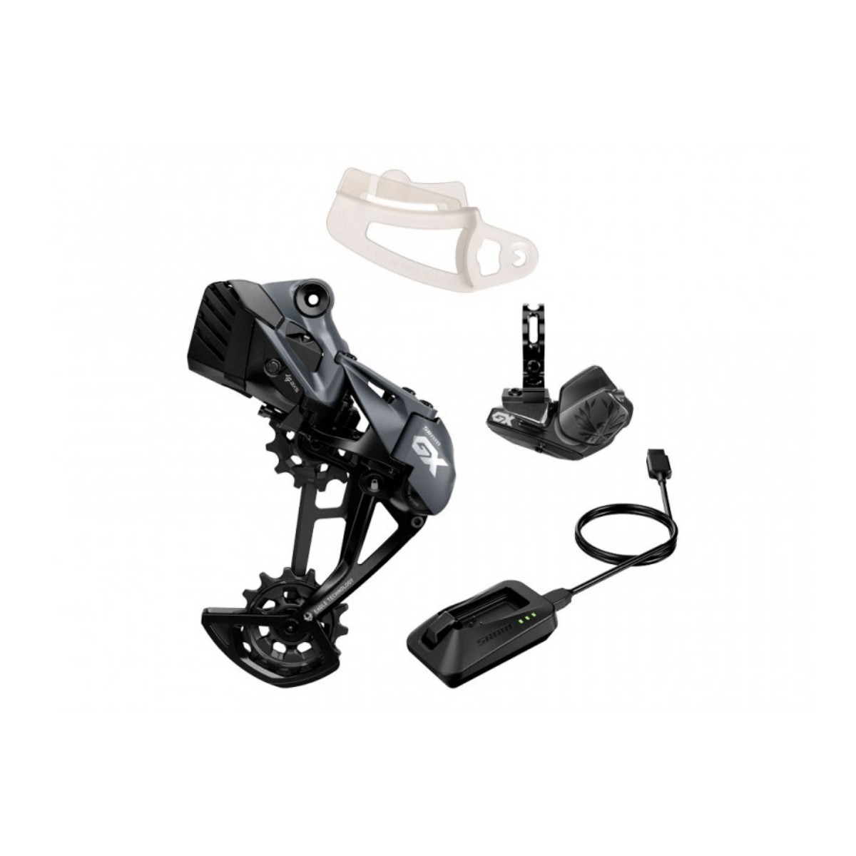 Getriebe günstig Kaufen-SRAM GX Eagle AXS-Kit. SRAM GX Eagle AXS-Kit <![CDATA[SRAM GX Eagle AXS-Kit    Mit dem SRAM GX Eagle AXS Kit verwandeln Sie Ihr mechanisches Eagle-Getriebe in ein elektronisches. GX AXS ist Ihr Tor zur einfachen drahtlosen Übertragung.]]>. 