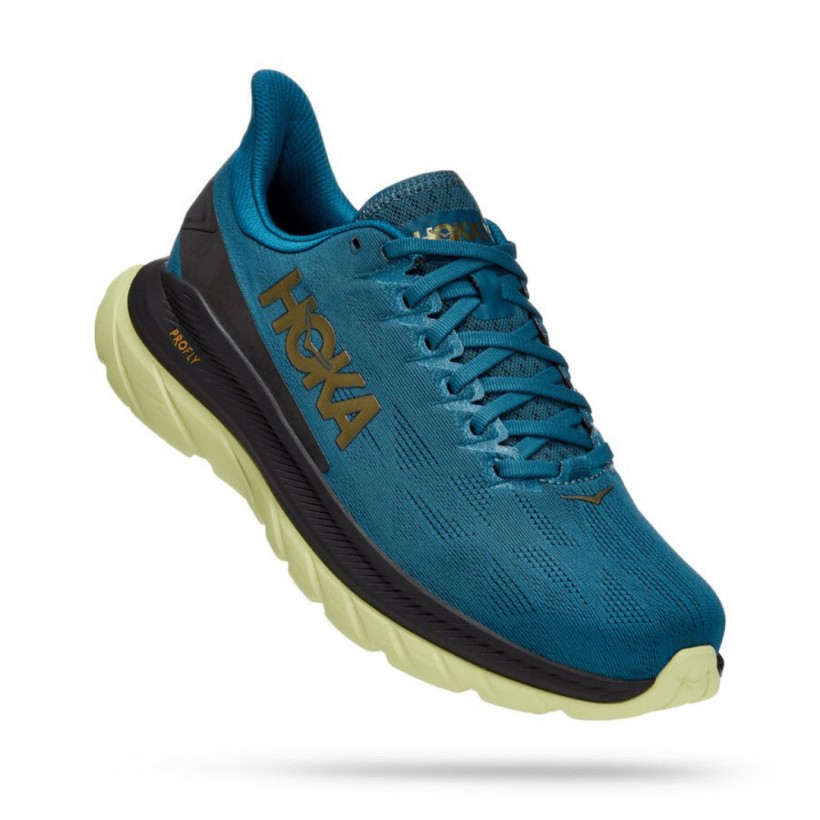 Hoka One One Mach 4 Shoes Blue Yellow SS22