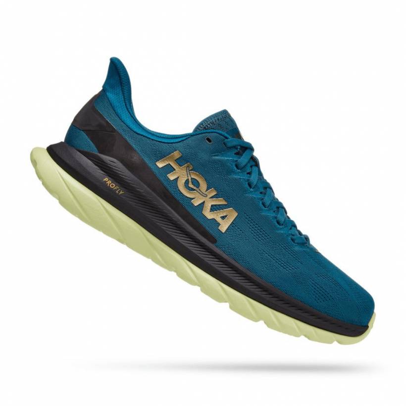 Hoka One One Mach 4 Shoes Blue Yellow SS22