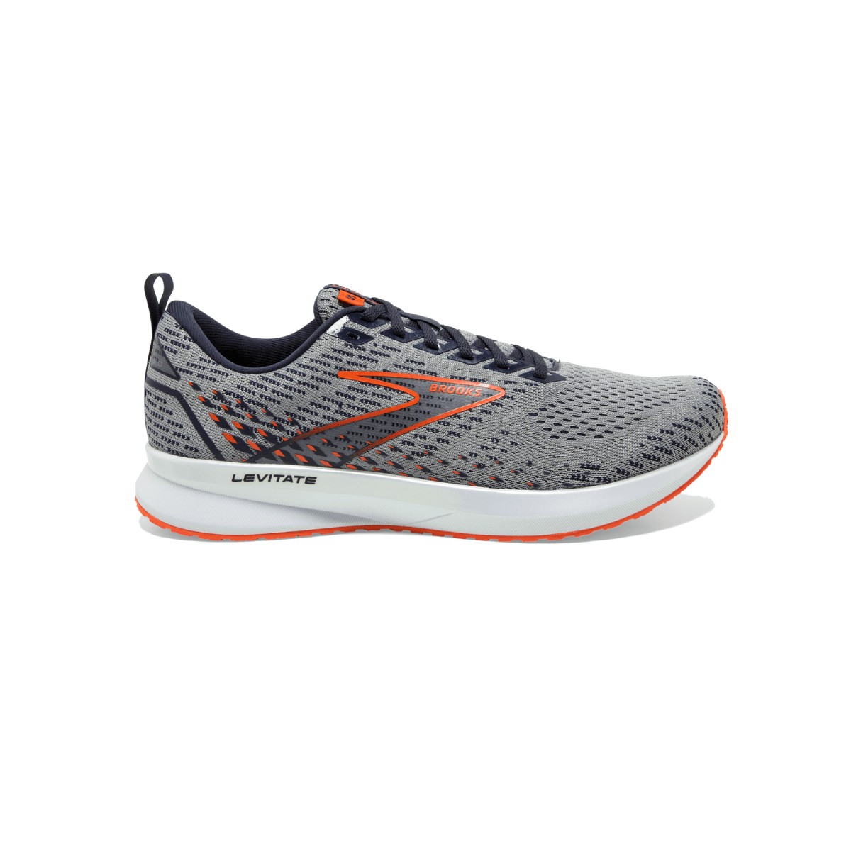 Brooks Levitate 5 Shoes Gray Orange SS22, Size 41 - EUR