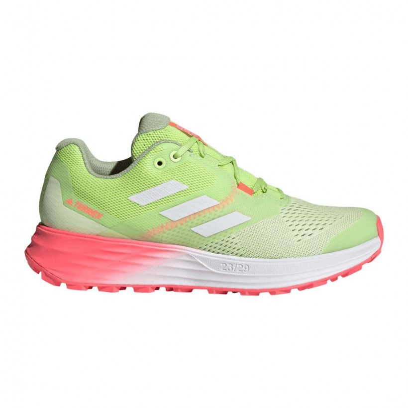 Adidas Terrex Two Flow Trail Running Shoes Green Pink Women SS22