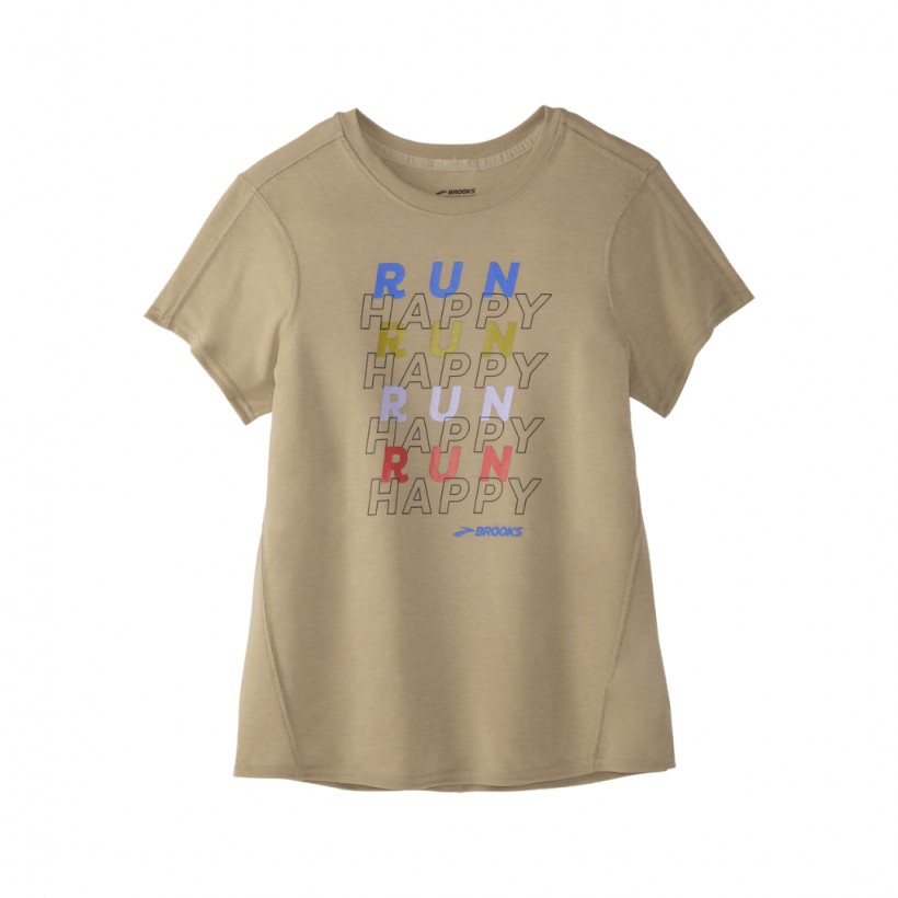 T-shirt Brooks Distance Graphic a maniche corte avena Heather