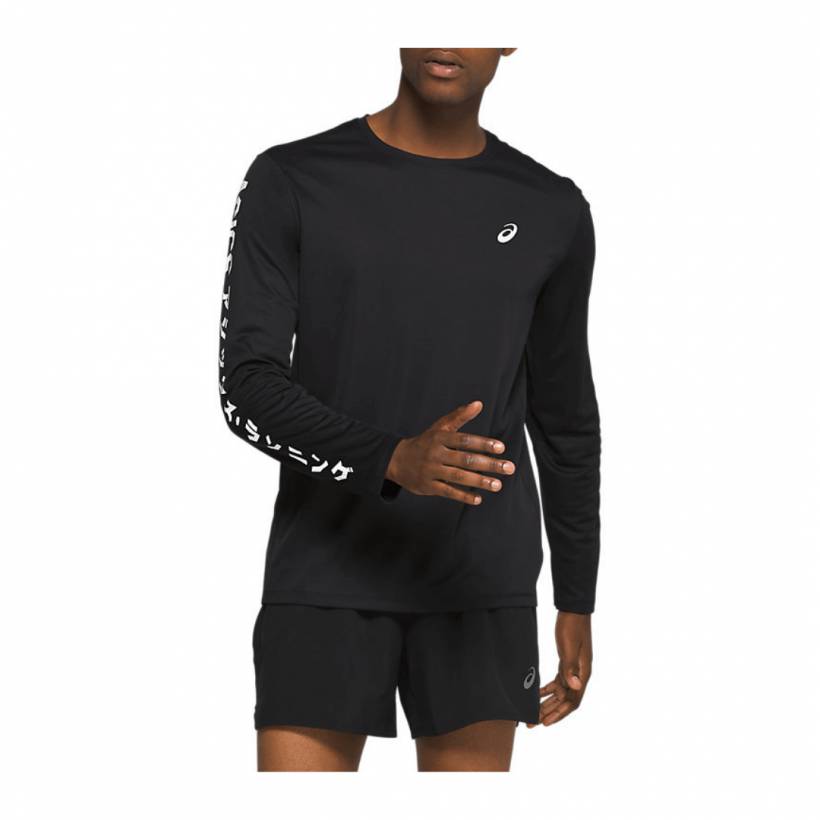 Maglietta Asics Katakana manica lunga nera
