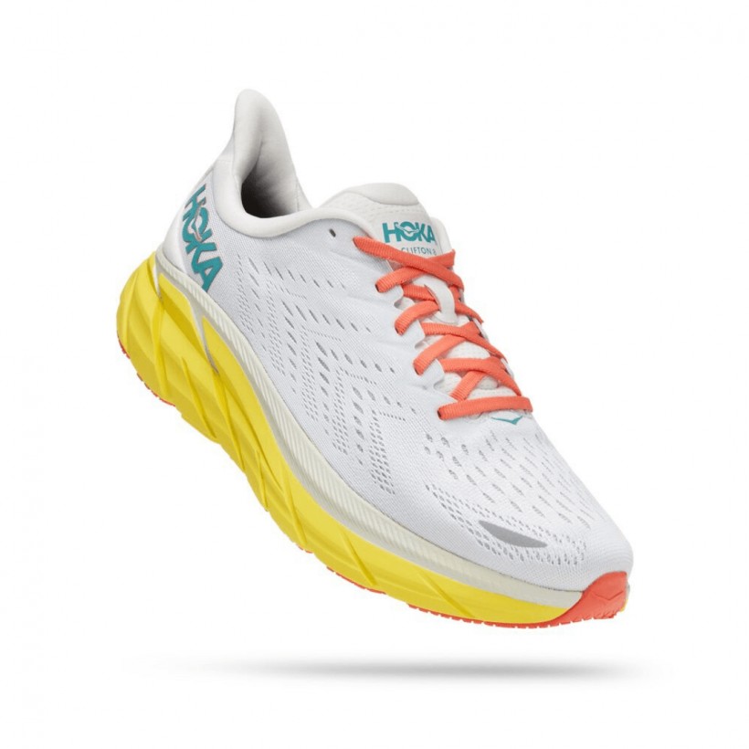 Chaussures Hoka One One Clifton 8 Blanc Jaune SS22