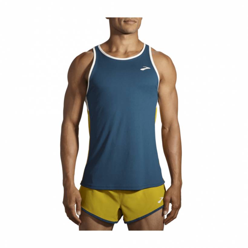Chemise sans manches Brooks Atmosphere Singlet bleu jaune