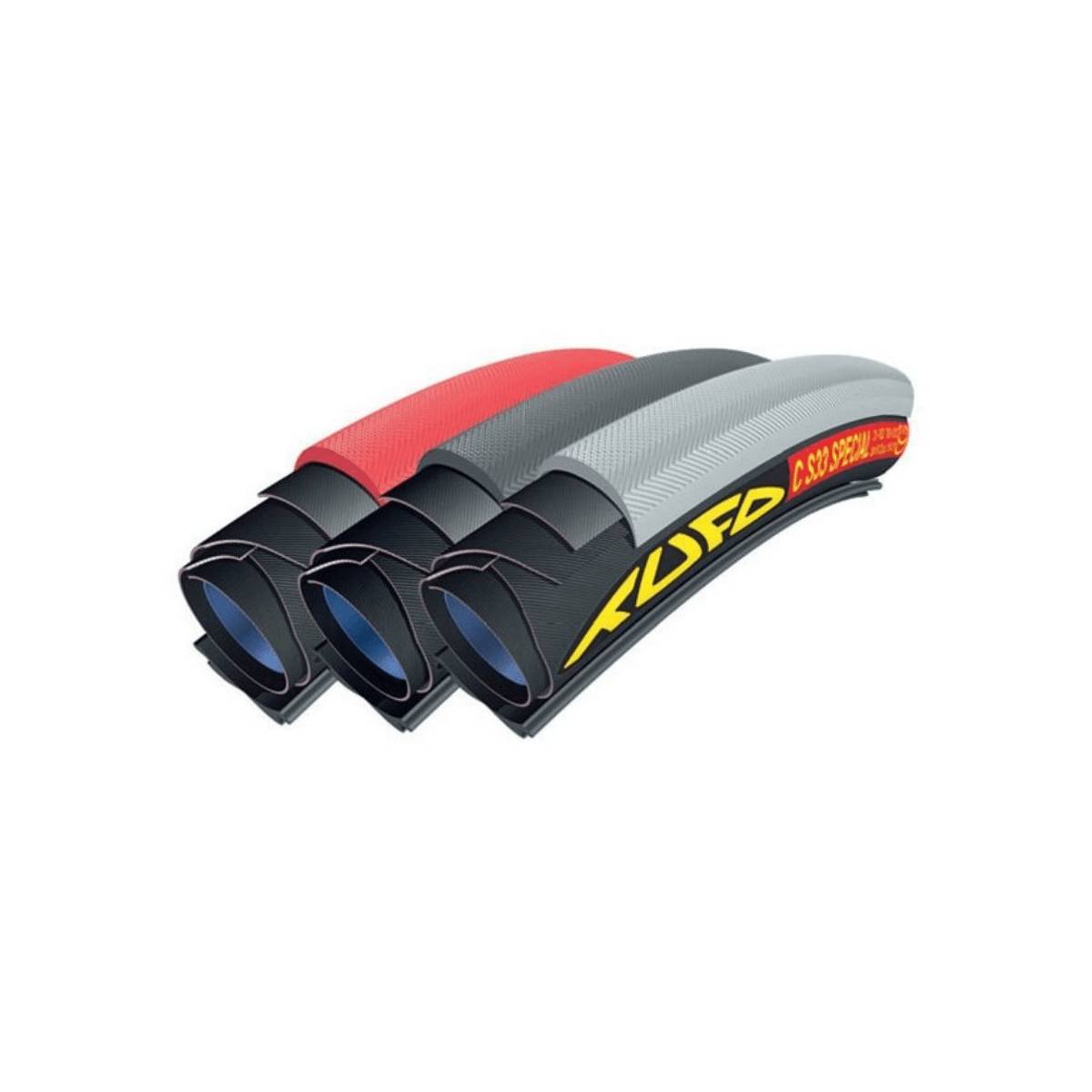 Clincher Tubular Tire Tufo C S33 PRO, Colour Black/Red, Type mm 21