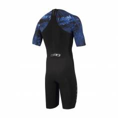 Zone 3 Tropical Palm Short Sleeve Wetsuit Black Blue 2