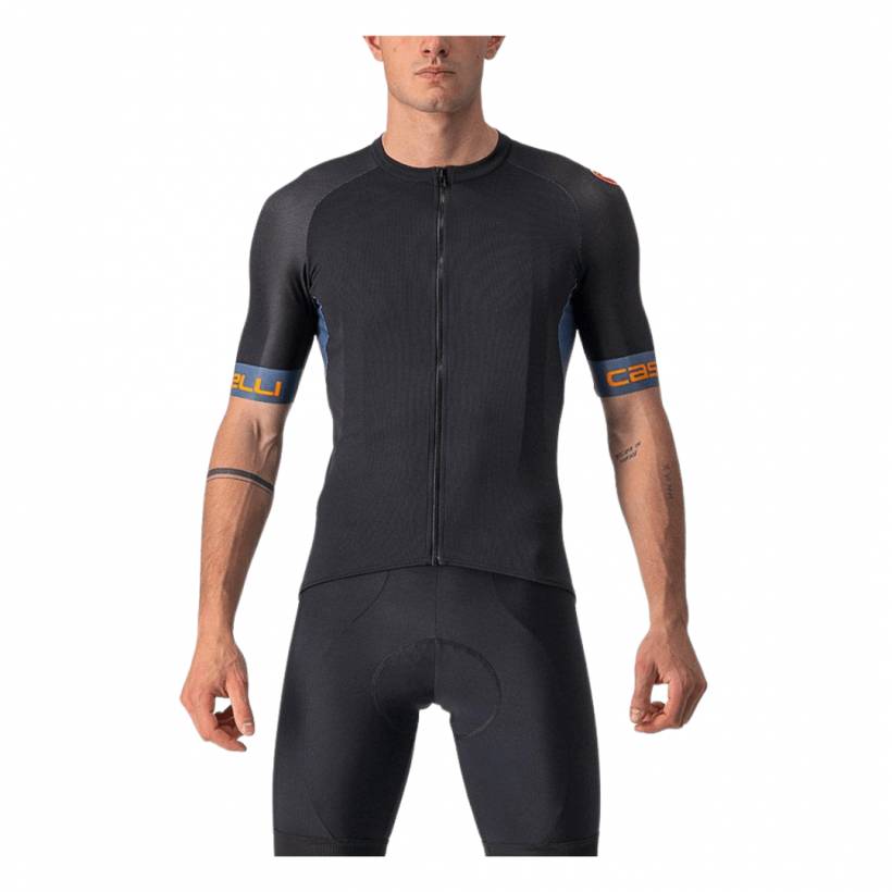 Maillot Castelli Entrata VI manches courtes noir orange