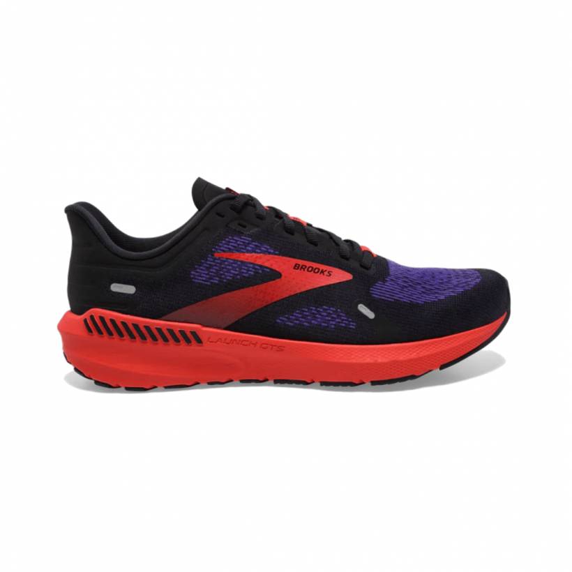 Brooks lança tênis GTS 9 preto vermelho SS22