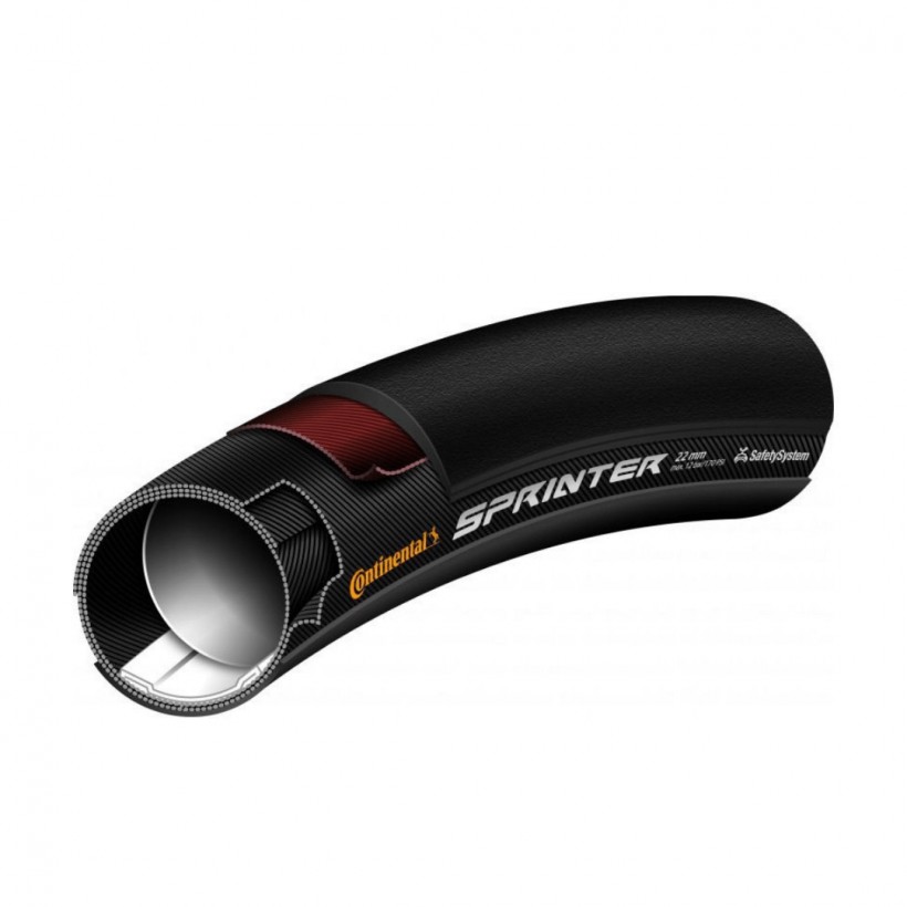Continental Sprinter Schlauchreifen 700x22mm-25mm Schwarz