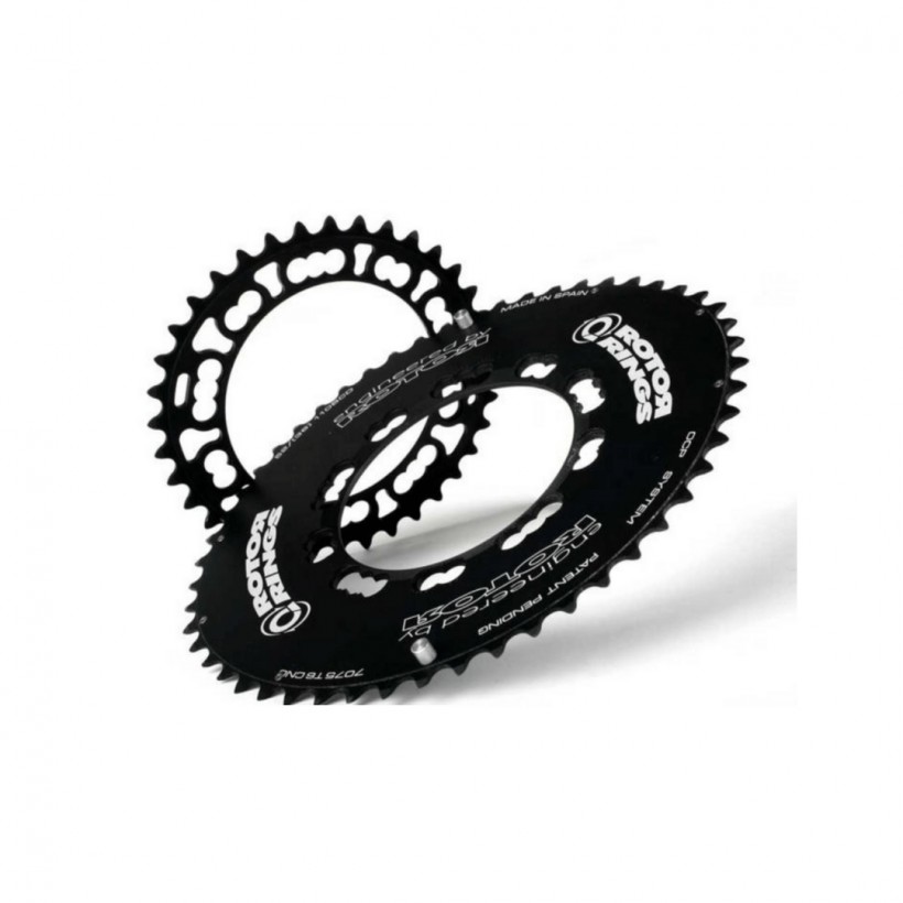 Conjunto de coroa oval Rotor Qrings Compact 110 BCD Aero 52/36