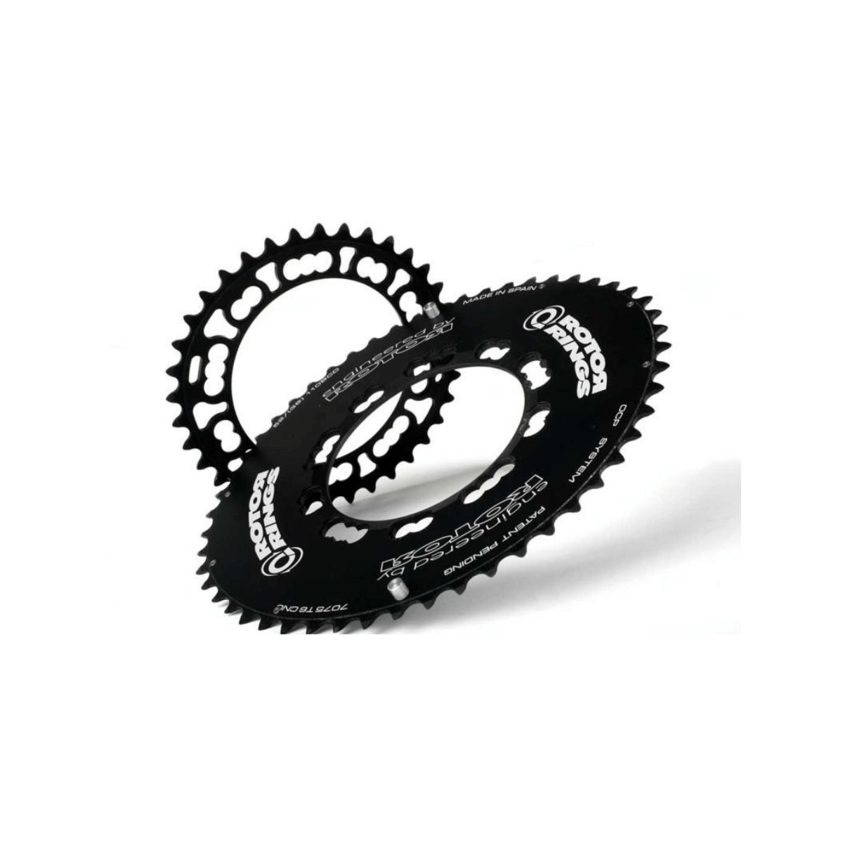 Oval Chainring Rotor Q-Ring Aero Exterior Black, BCD 54D - BCD 110x5