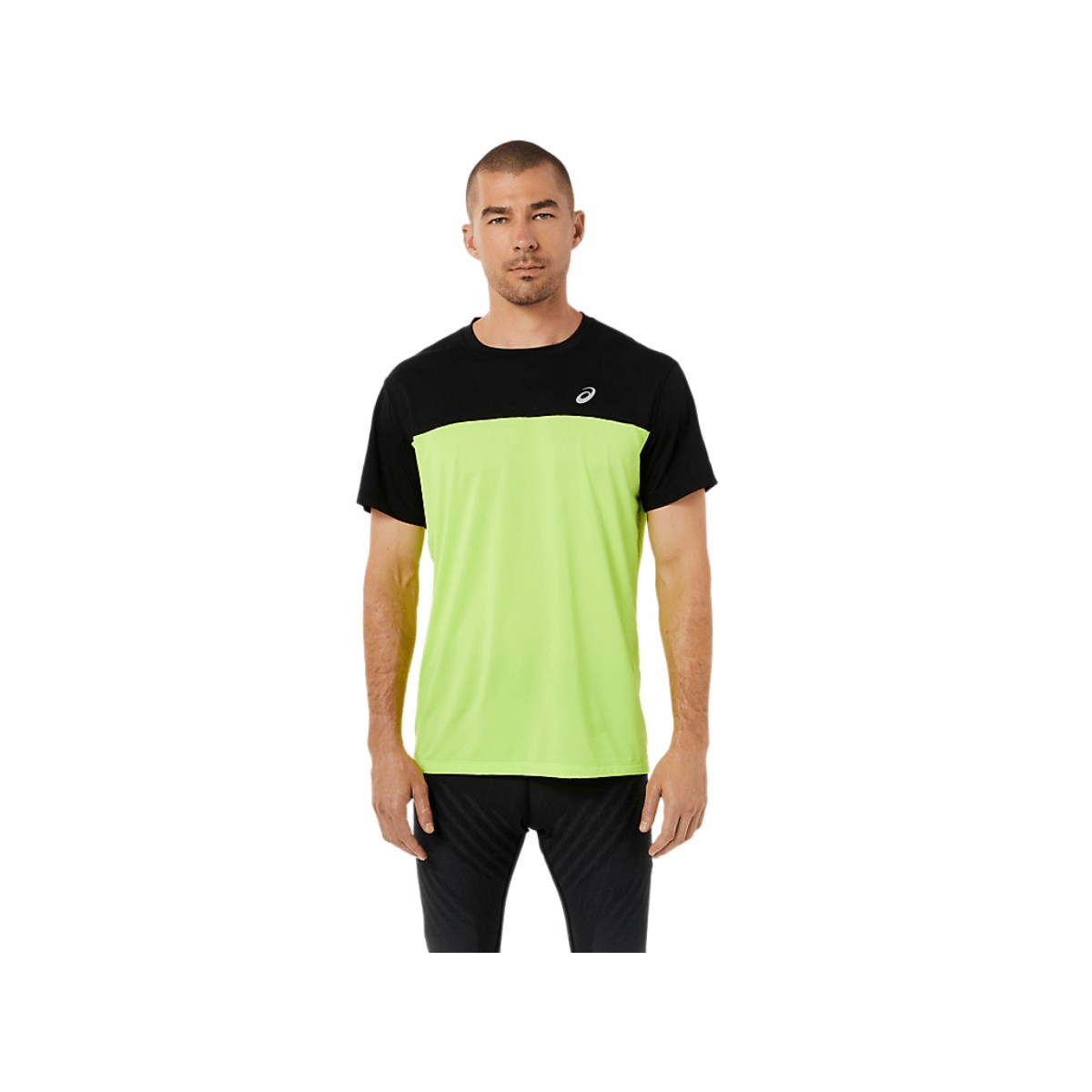 Asics Race SS TOP T-Shirt Kurzarm gelb schwarz SS22, Größe S