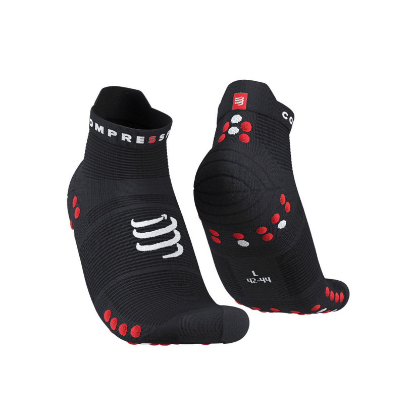 Calcetines Compressport Pro Racing V4.0 Low Negro Rojo