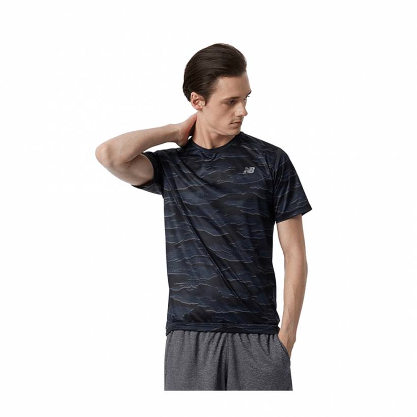 T-shirt à manches courtes New Balance imprimé Accelerate, bleu marine