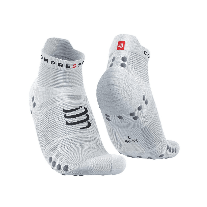 Chaussettes Compressport Pro Racing V4.0 Low Gris Blanc