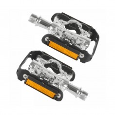 SPD M-Wave Dual Function Pedal Set Compatible with Shimano - Cr-Mo Axle